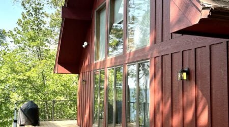 red siding, board and batten, vertical siding